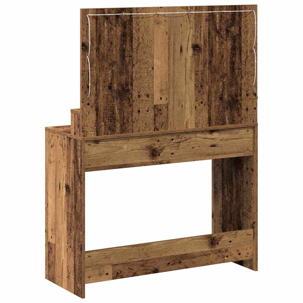 Schminktisch mit Regal Altholz 100 x 41 x 135 cm Holzwerkstoff