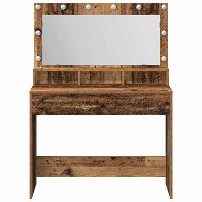 Schminktisch mit Regal Altholz 100 x 41 x 135 cm Holzwerkstoff