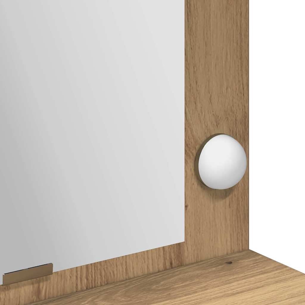 Schminktisch Eiche handwerklich 100 x 41 x 135 cm Holzwerkstoff