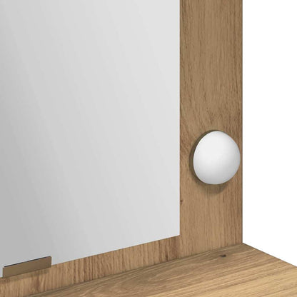 Schminktisch Eiche handwerklich 100 x 41 x 135 cm Holzwerkstoff