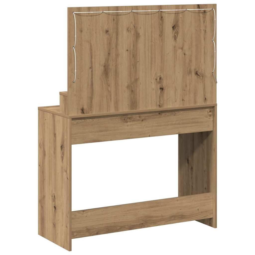 Schminktisch Eiche handwerklich 100 x 41 x 135 cm Holzwerkstoff