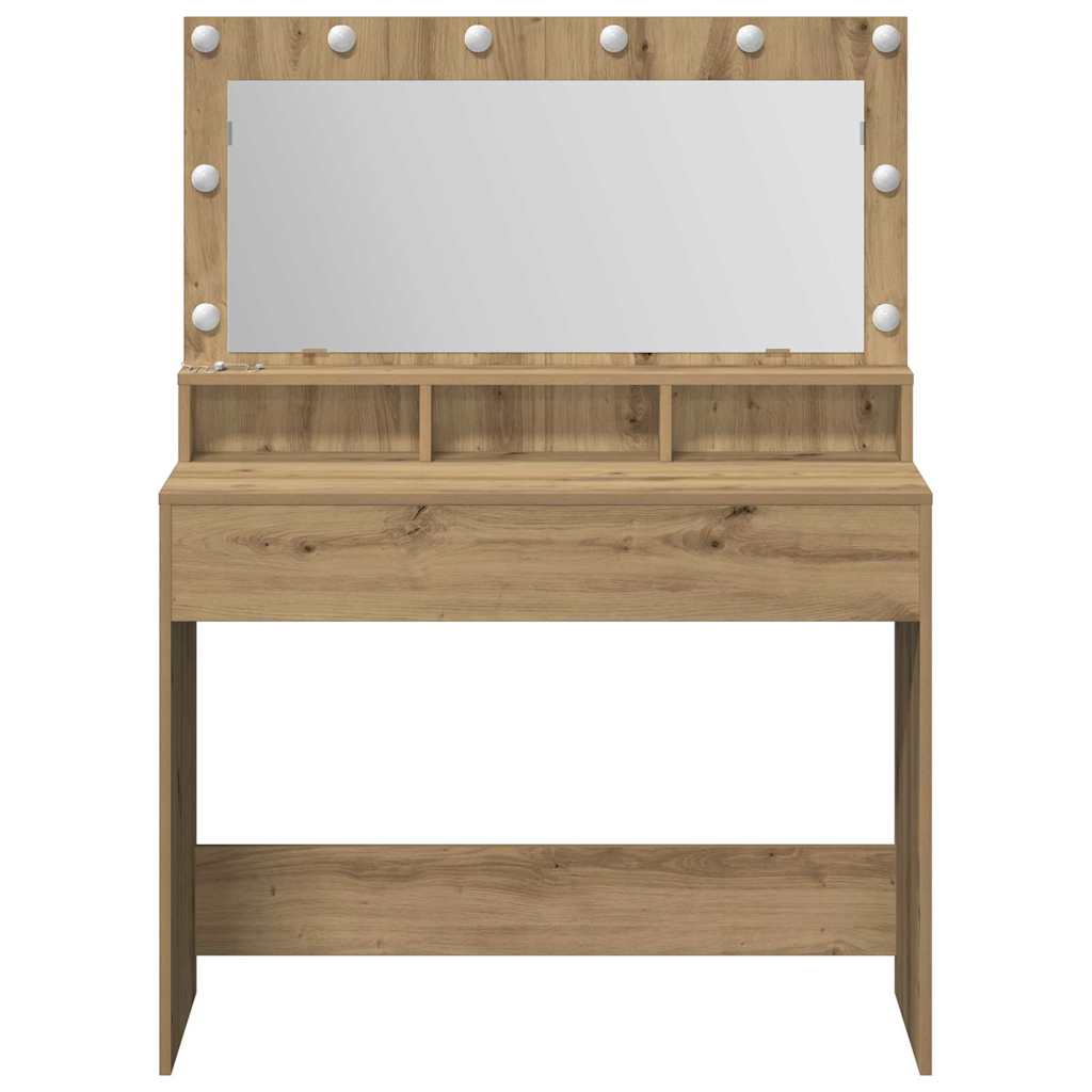 Schminktisch Eiche handwerklich 100 x 41 x 135 cm Holzwerkstoff