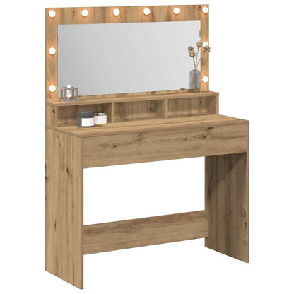 Schminktisch Eiche handwerklich 100 x 41 x 135 cm Holzwerkstoff