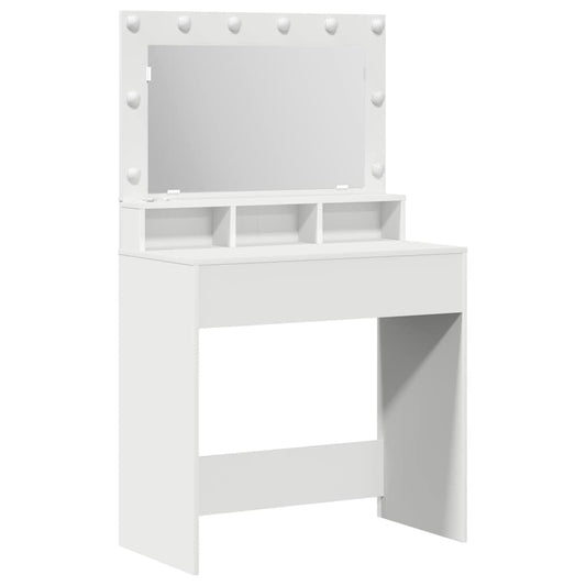 Schminktisch mit Regal Weiß 79 x 41 x 135 cm Holzwerkstoff