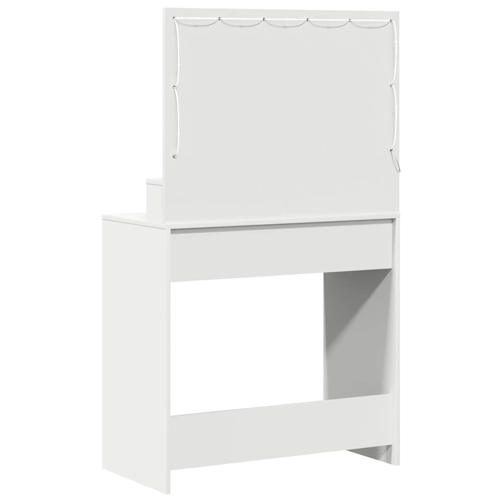 Schminktisch mit Regal Weiß 79 x 41 x 135 cm Holzwerkstoff