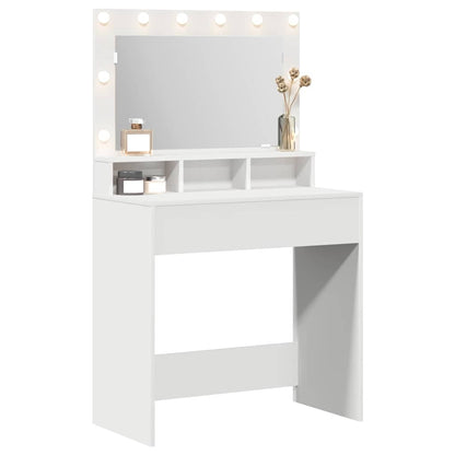 Schminktisch mit Regal Weiß 79 x 41 x 135 cm Holzwerkstoff