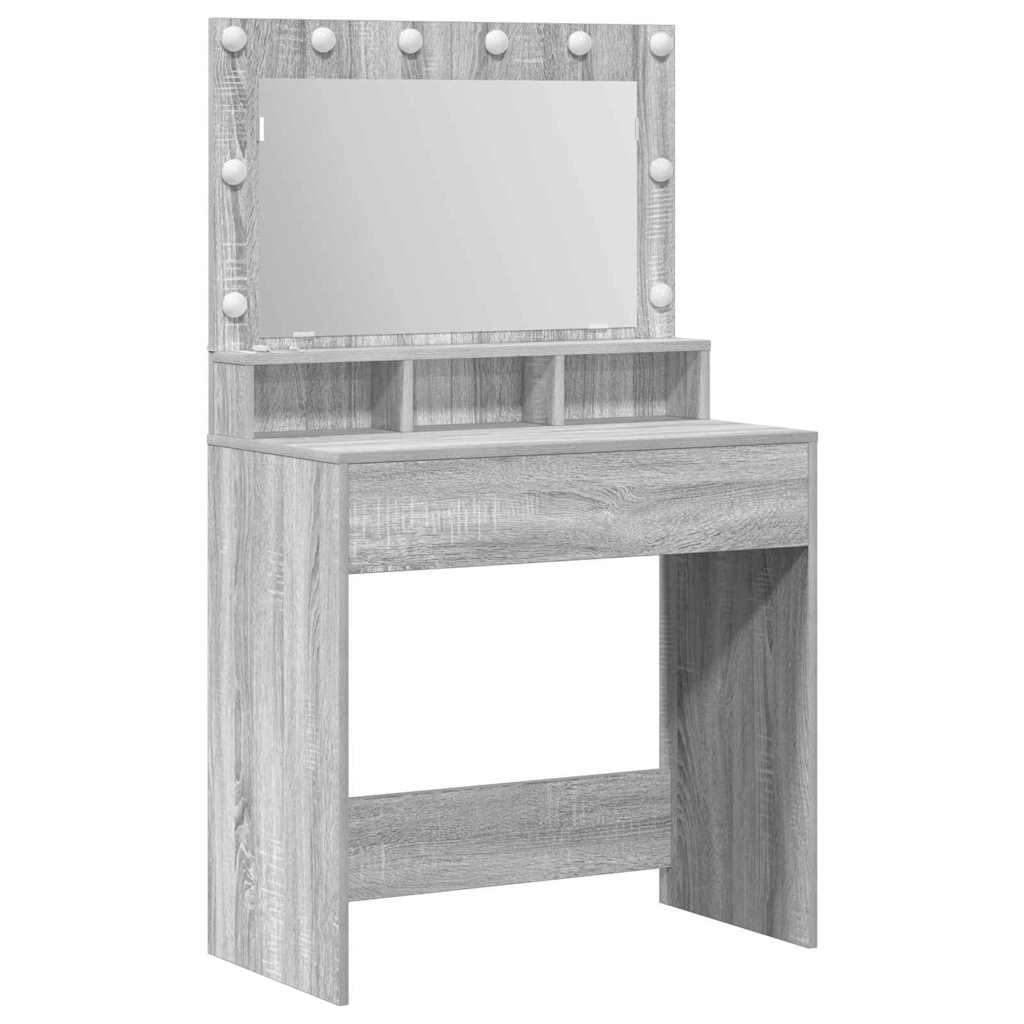 Schminktisch Graues Sonoma 75,5 x 41 x 135 cm Holzwerkstoff
