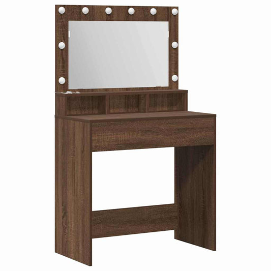Schminktisch Braunes Eichenholz 79 x 41 x 135 cm Holzwerkstoff