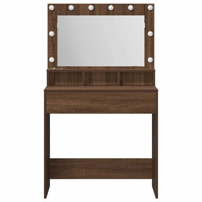 Schminktisch Braunes Eichenholz 79 x 41 x 135 cm Holzwerkstoff