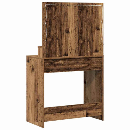 Schminktisch mit Regal Altholz 79 x 41 x 135 cm Holzwerkstoff