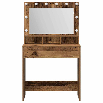 Schminktisch mit Regal Altholz 79 x 41 x 135 cm Holzwerkstoff