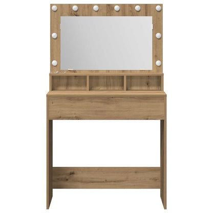 Schminktisch Eiche handwerklich 79 x 41 x 135 cm Holzwerkstoff