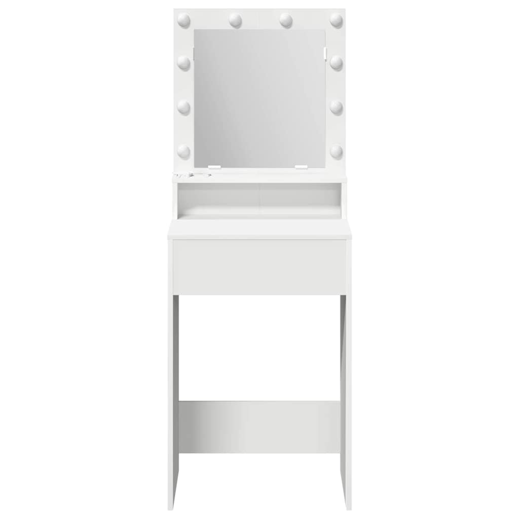 Schminktisch mit Regal Weiß 50 x 41 x 135 cm Holzwerkstoff