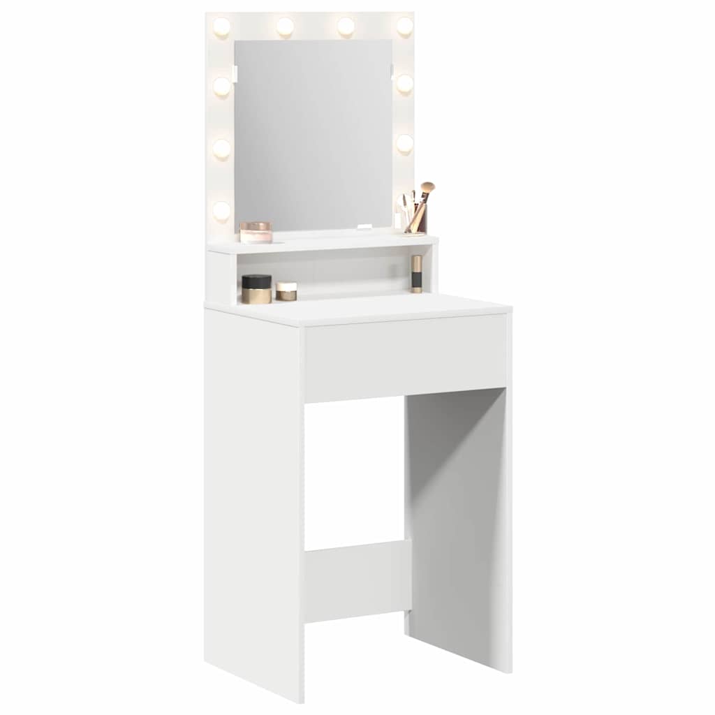 Schminktisch mit Regal Weiß 50 x 41 x 135 cm Holzwerkstoff