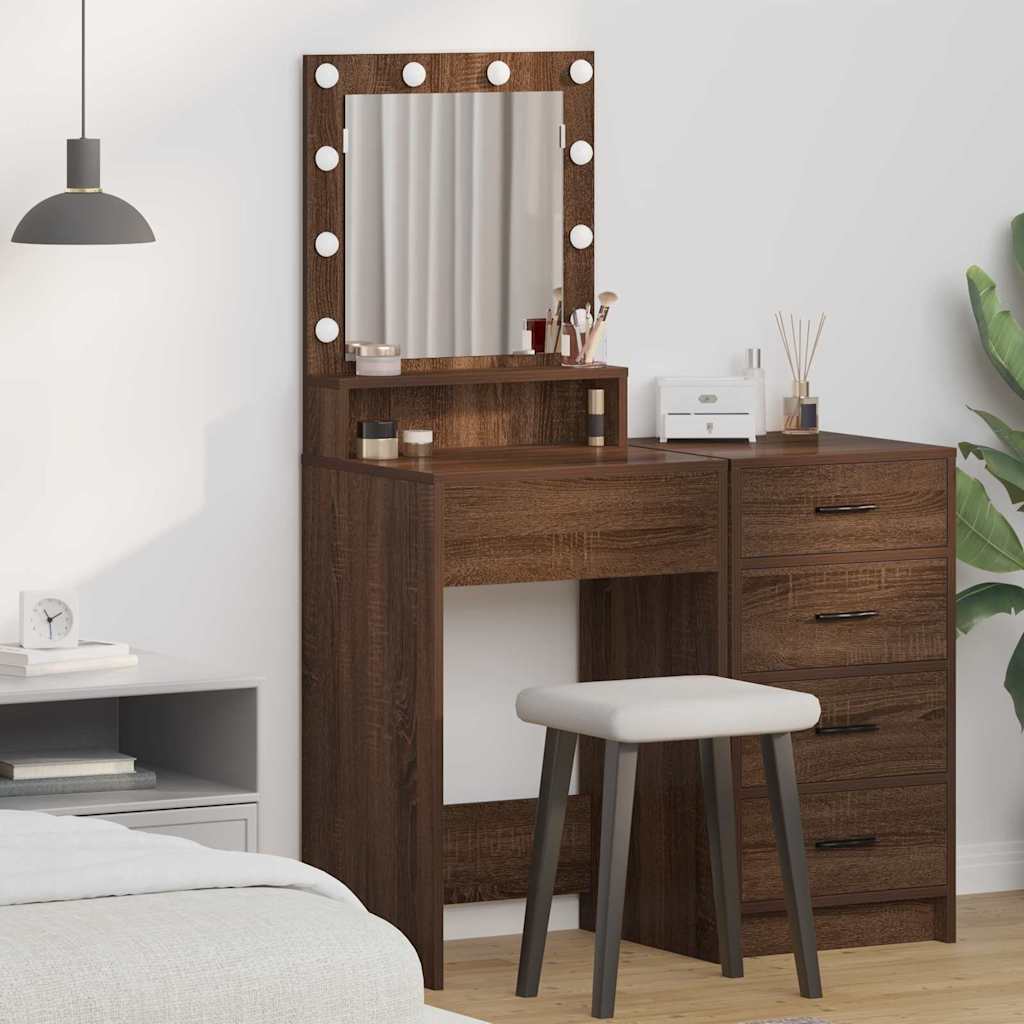 Schminktisch Braunes Eichenholz 50 x 41 x 135 cm Holzwerkstoff