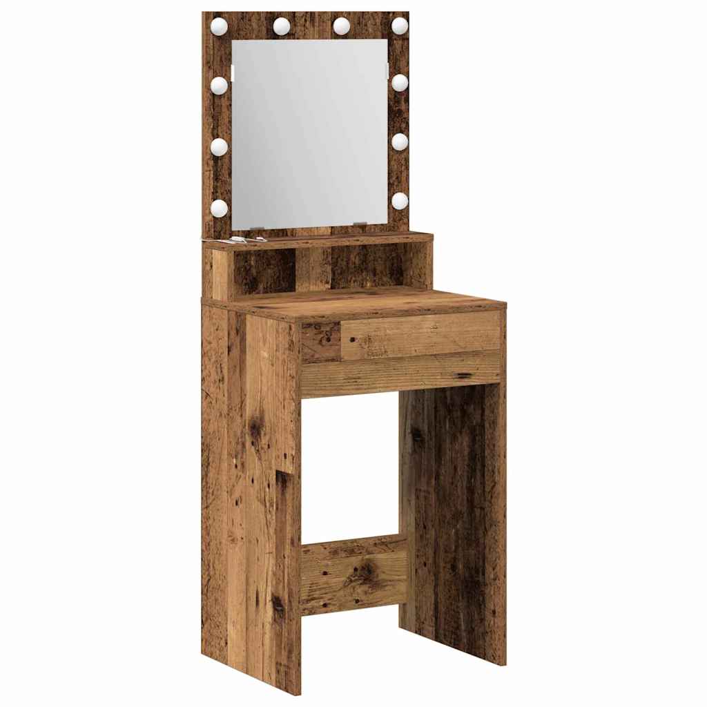 Schminktisch mit Regal Altholz 50 x 41 x 135 cm Holzwerkstoff
