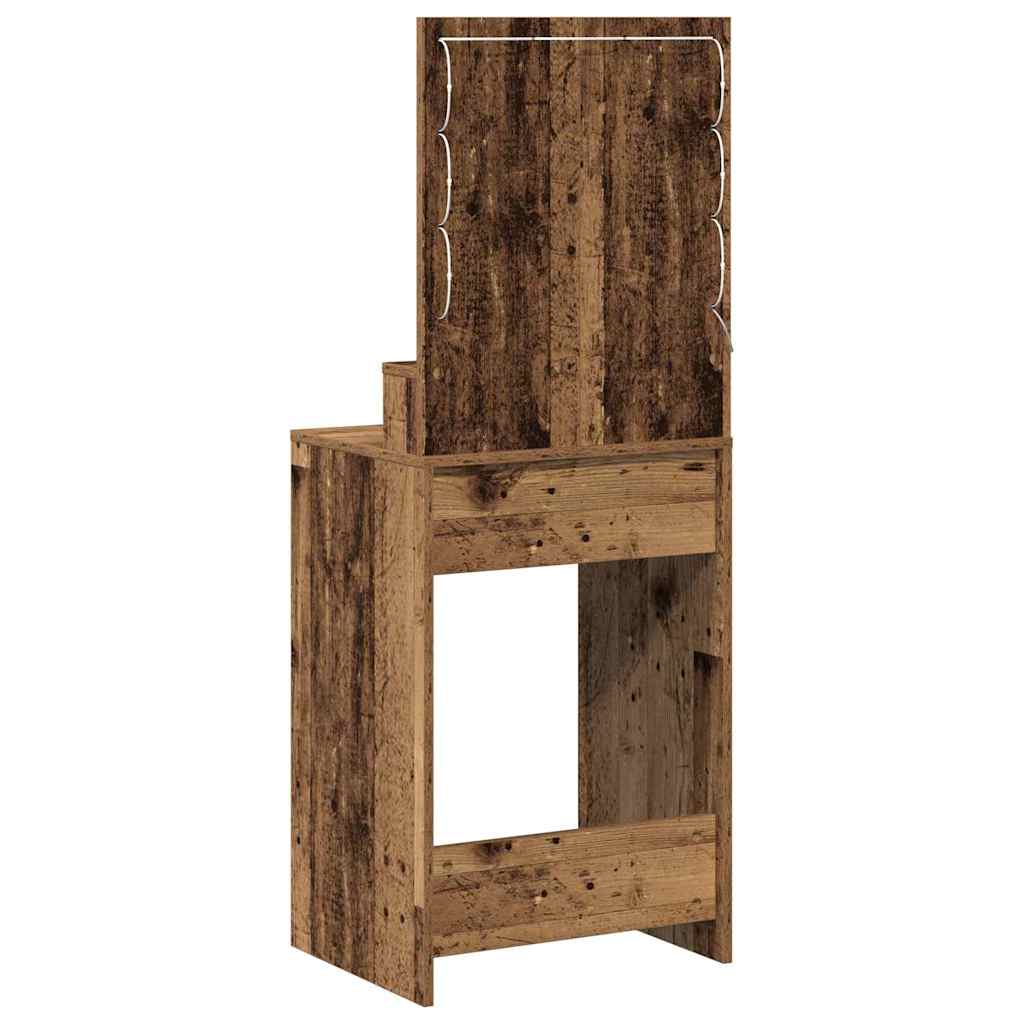 Schminktisch mit Regal Altholz 50 x 41 x 135 cm Holzwerkstoff