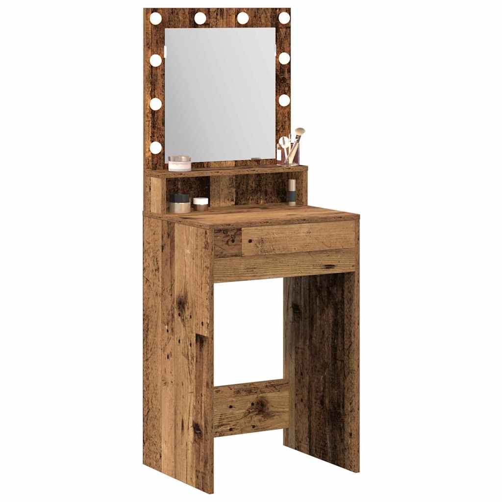 Schminktisch mit Regal Altholz 50 x 41 x 135 cm Holzwerkstoff