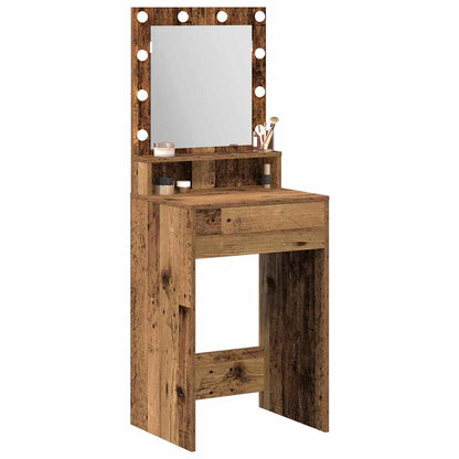 Schminktisch mit Regal Altholz 50 x 41 x 135 cm Holzwerkstoff