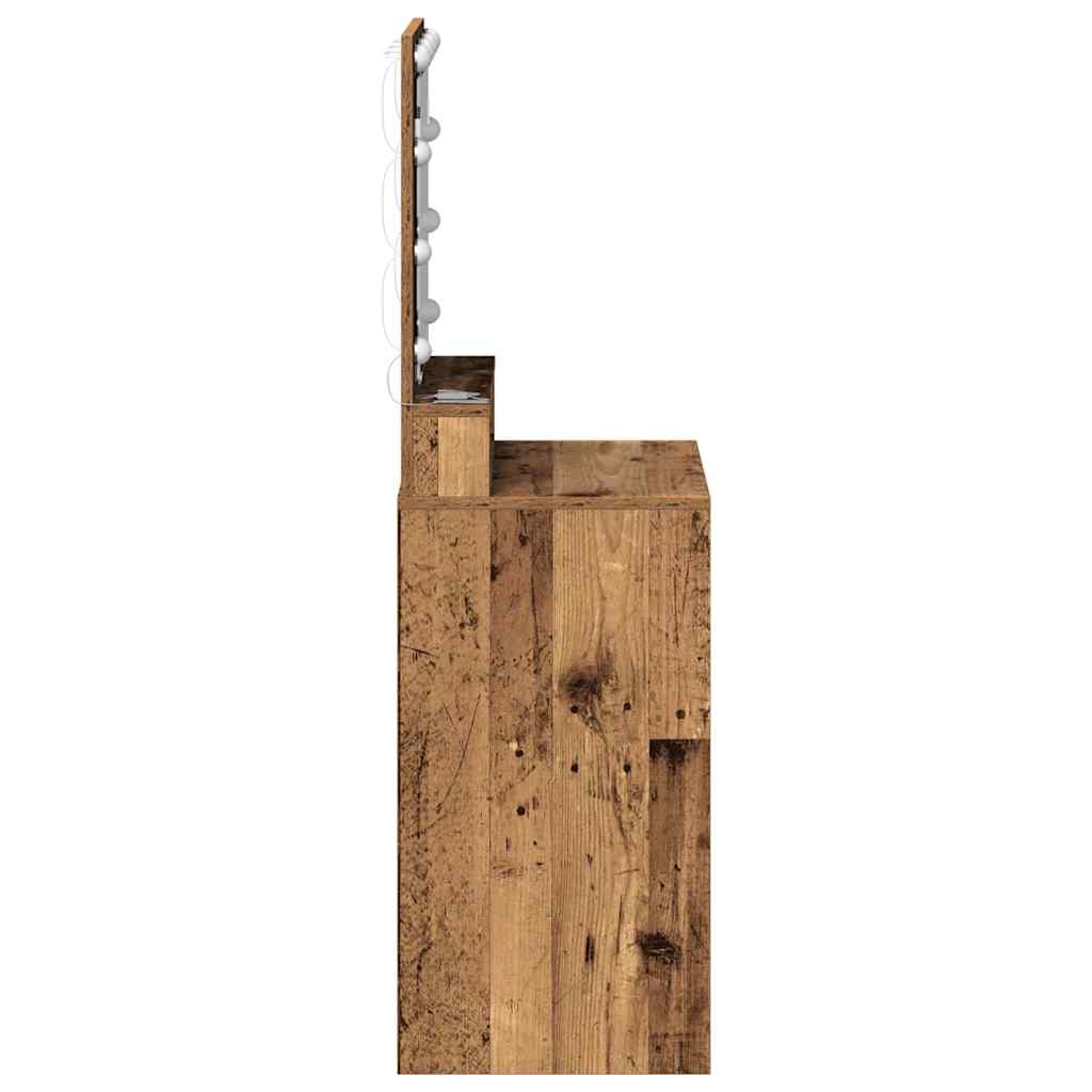 Schminktisch mit Regal Altholz 50 x 41 x 135 cm Holzwerkstoff
