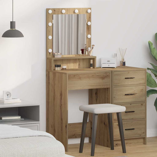 Schminktisch Eiche handwerklich 50 x 41 x 135 cm Holzwerkstoff
