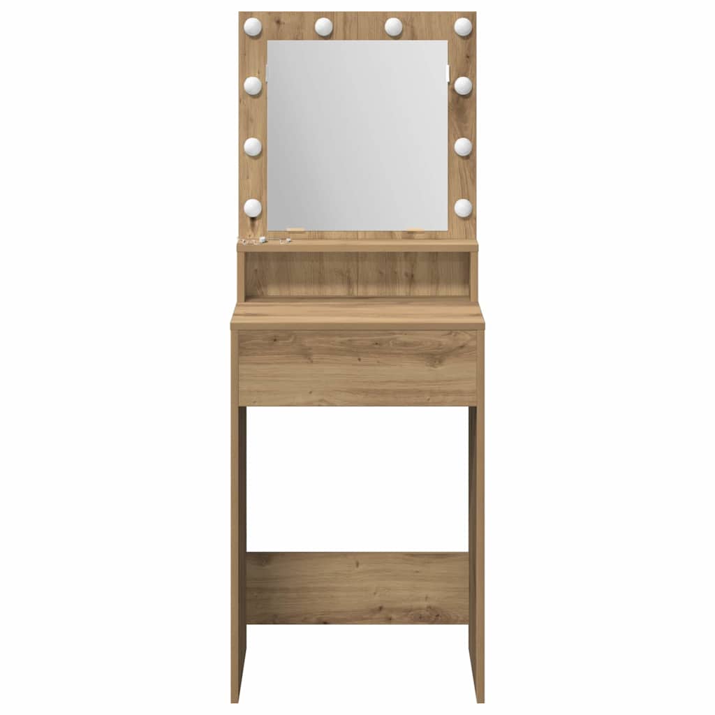 Schminktisch Eiche handwerklich 50 x 41 x 135 cm Holzwerkstoff