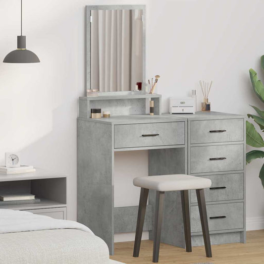 Schminktisch mit Regal Betongrau 50 x 41 x 140 cm Holzwerkstoff