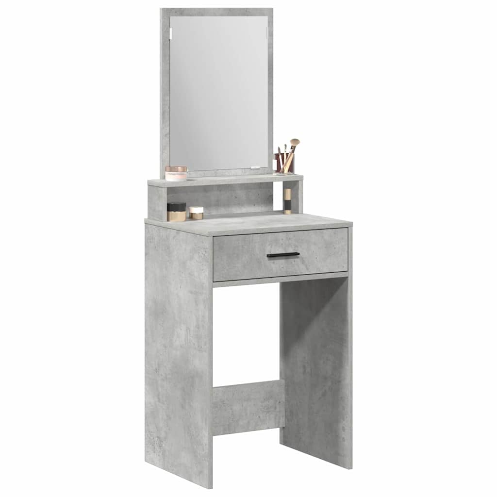 Schminktisch mit Regal Betongrau 50 x 41 x 140 cm Holzwerkstoff
