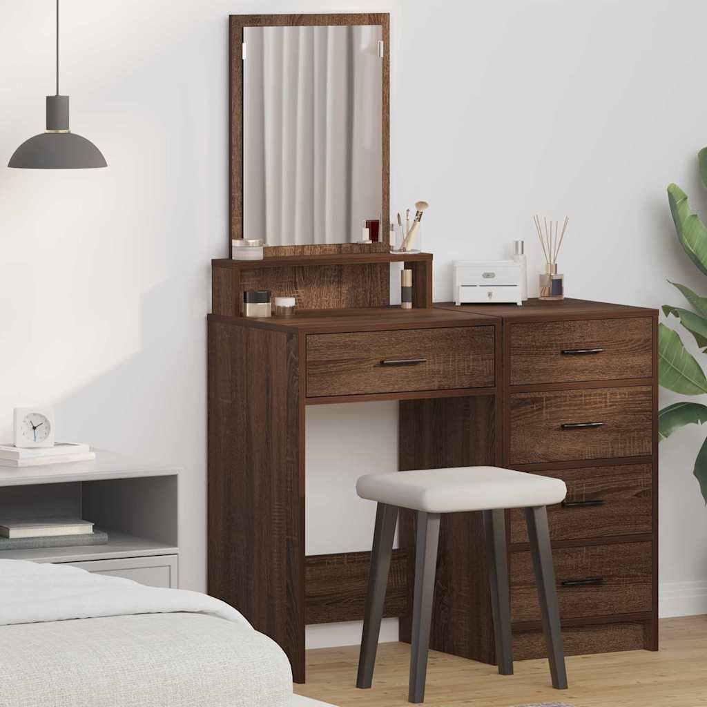 Schminktisch Braunes Eichenholz 50 x 41 x 140 cm Holzwerkstoff