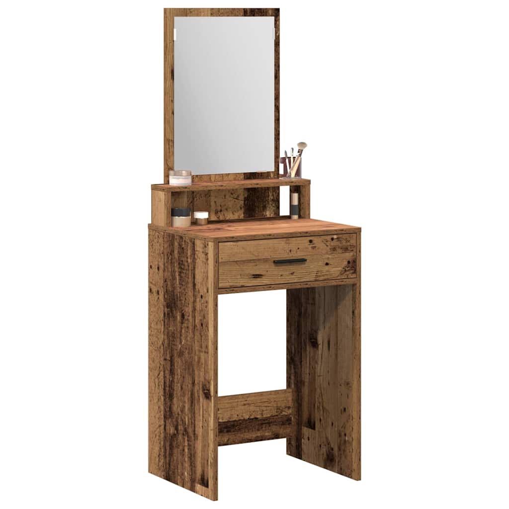 Schminktisch mit Regal Altholz 50 x 41 x 140 cm Holzwerkstoff