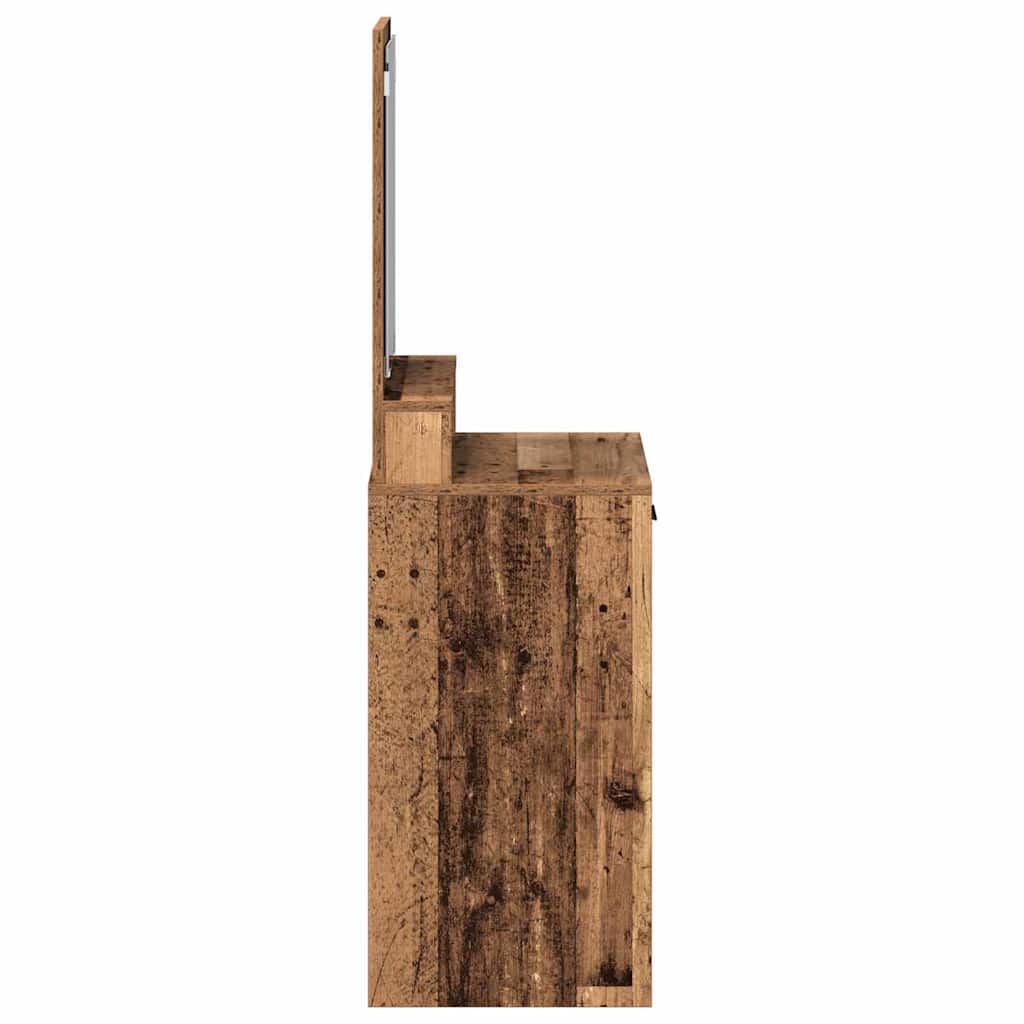 Schminktisch mit Regal Altholz 50 x 41 x 140 cm Holzwerkstoff