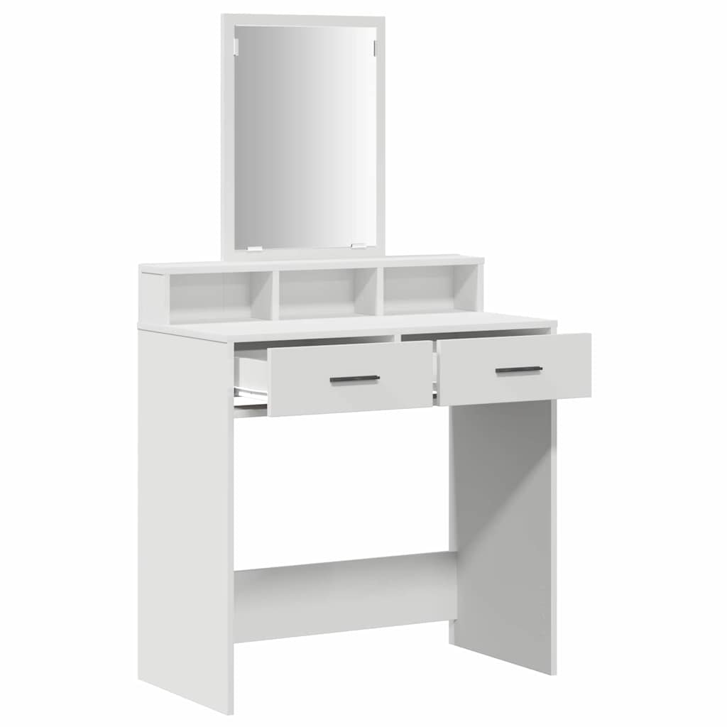 Schminktisch mit Schubladen Weiß 79 x 41 x 140 cm Holzwerkstoff