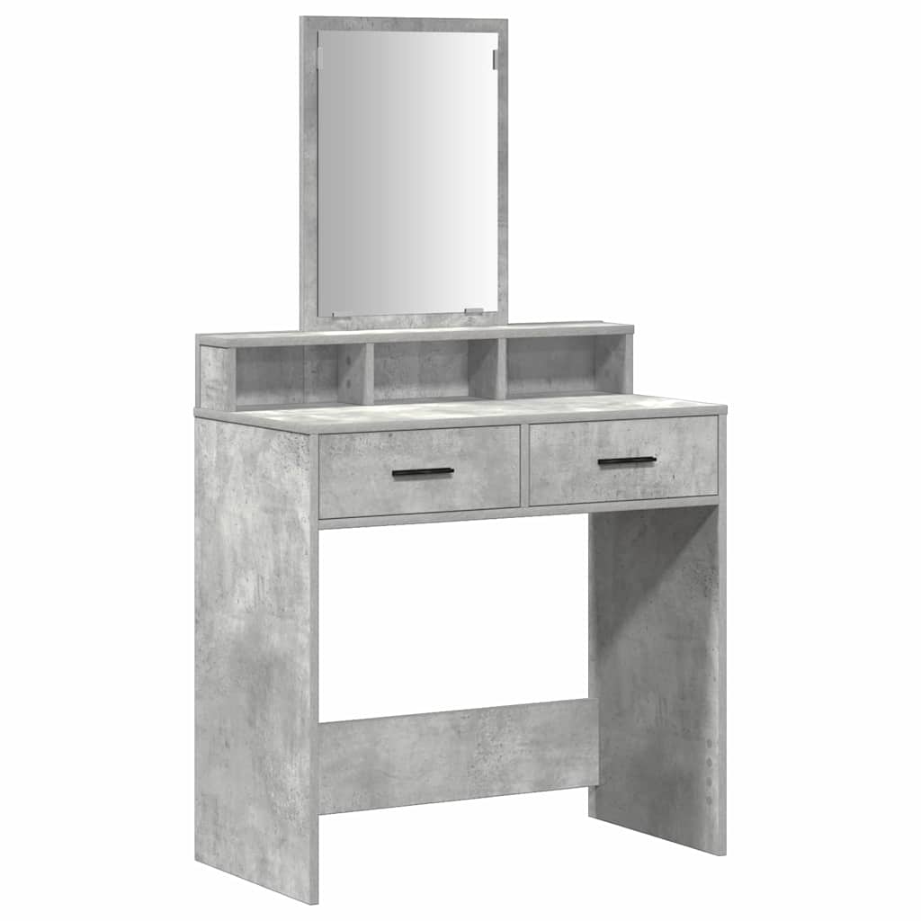 Schminktisch mit Regal Betongrau 79 x 41 x 140 cm Holzwerkstoff
