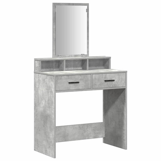 Schminktisch mit Regal Betongrau 79 x 41 x 140 cm Holzwerkstoff