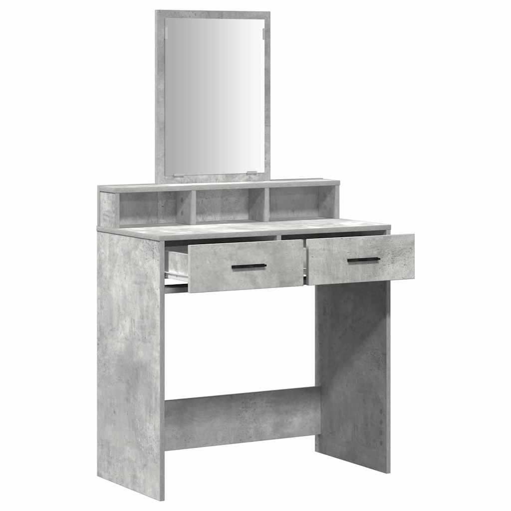 Schminktisch mit Regal Betongrau 79 x 41 x 140 cm Holzwerkstoff