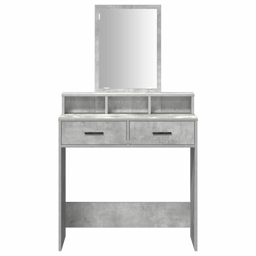 Schminktisch mit Regal Betongrau 79 x 41 x 140 cm Holzwerkstoff
