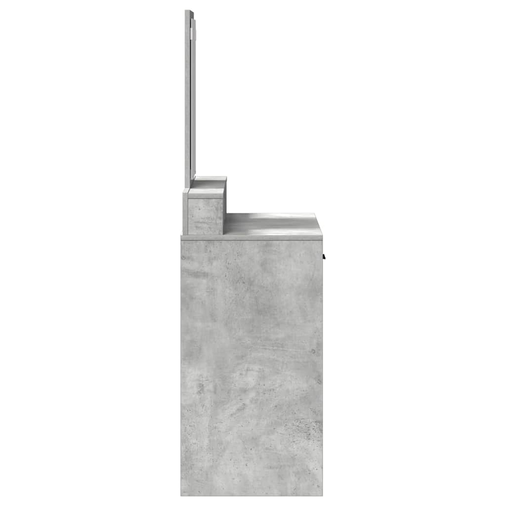 Schminktisch mit Regal Betongrau 79 x 41 x 140 cm Holzwerkstoff