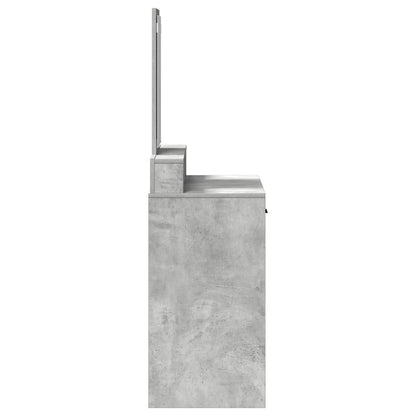 Schminktisch mit Regal Betongrau 79 x 41 x 140 cm Holzwerkstoff