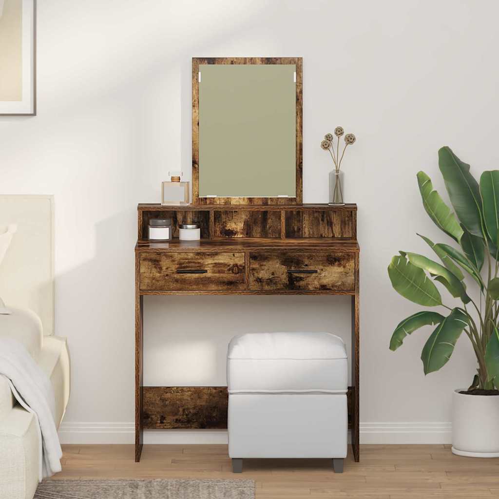 Schminktisch Räuchereiche 79 x 41 x 140 cm Holzwerkstoff