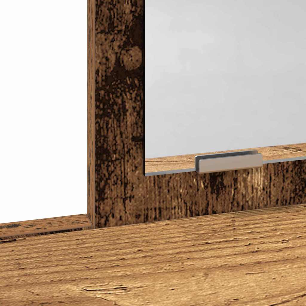 Schminktisch mit Regal Altholz 79 x 41 x 140 cm Holzwerkstoff