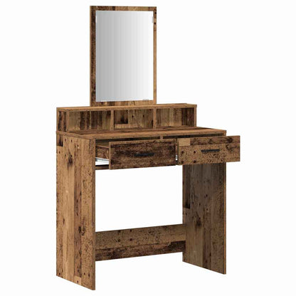 Schminktisch mit Regal Altholz 79 x 41 x 140 cm Holzwerkstoff