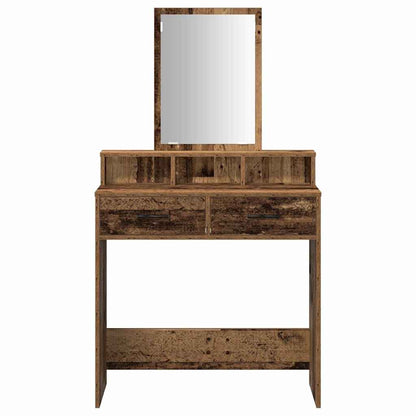 Schminktisch mit Regal Altholz 79 x 41 x 140 cm Holzwerkstoff