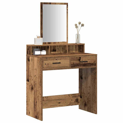Schminktisch mit Regal Altholz 79 x 41 x 140 cm Holzwerkstoff