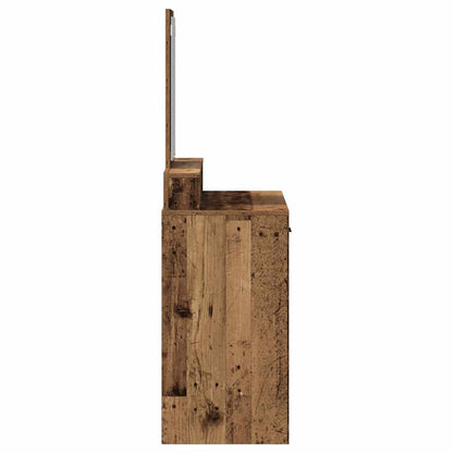 Schminktisch mit Regal Altholz 79 x 41 x 140 cm Holzwerkstoff