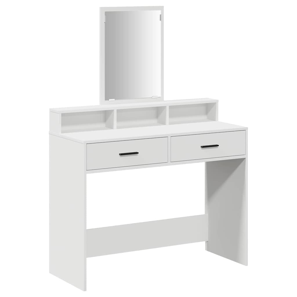 Schminktisch mit Regal Weiß 100 x 41 x 140 cm Holzwerkstoff
