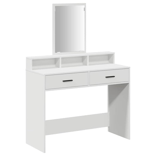 Schminktisch mit Regal Weiß 100 x 41 x 140 cm Holzwerkstoff