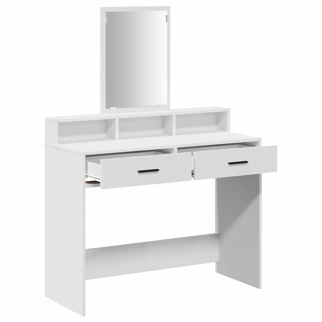 Schminktisch mit Regal Weiß 100 x 41 x 140 cm Holzwerkstoff