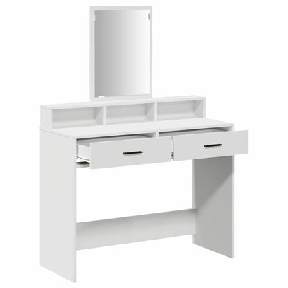 Schminktisch mit Regal Weiß 100 x 41 x 140 cm Holzwerkstoff