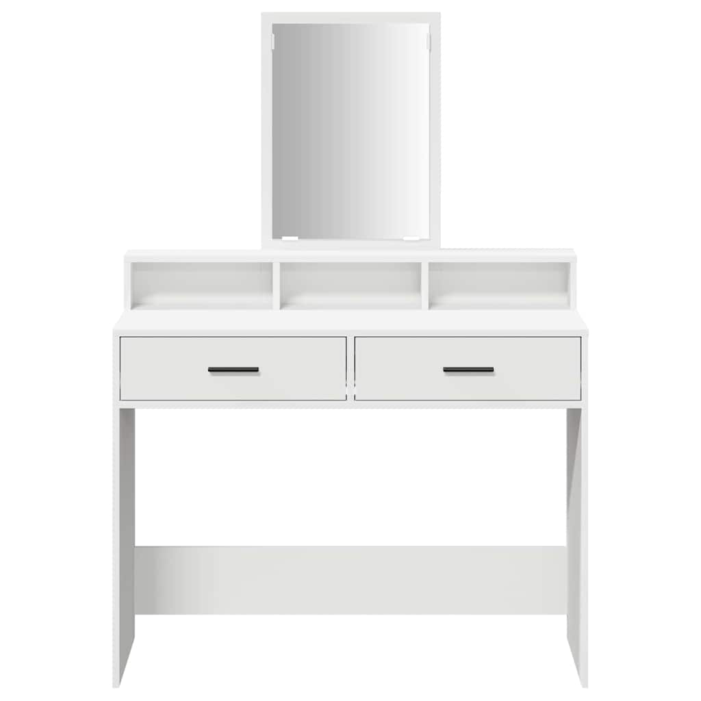 Schminktisch mit Regal Weiß 100 x 41 x 140 cm Holzwerkstoff