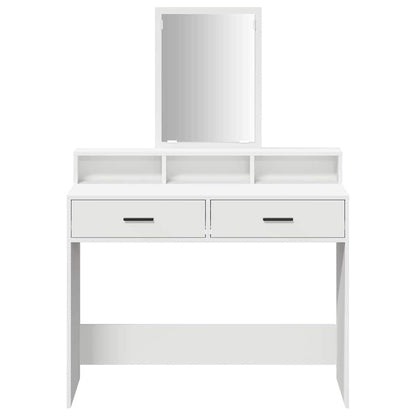 Schminktisch mit Regal Weiß 100 x 41 x 140 cm Holzwerkstoff